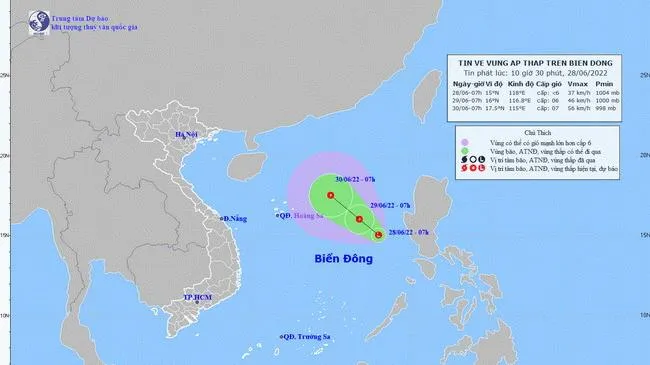 Dự báo thời tiết: Áp thấp nhiệt đới giật cấp 8