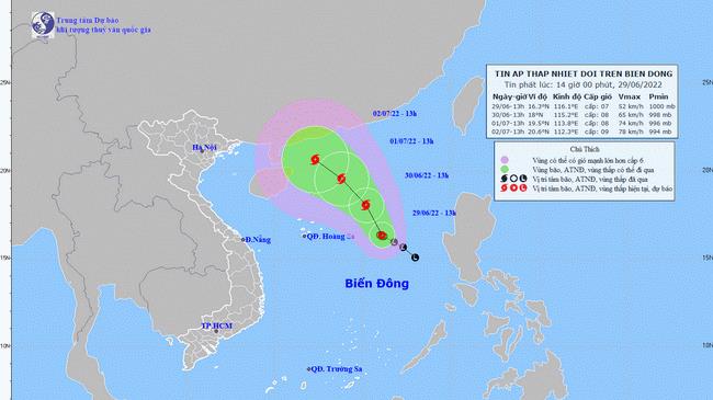 Dự báo thời tiết 29/6: Áp thấp nhiệt đới có thể mạnh lên thành bão