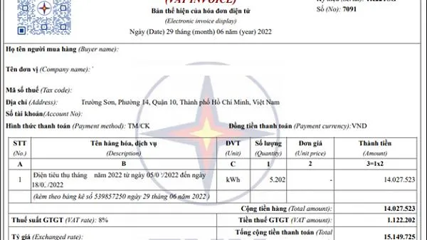 Ngành Điện thành phố thay đổi mẫu hóa đơn tiền điện từ ngày 1/7