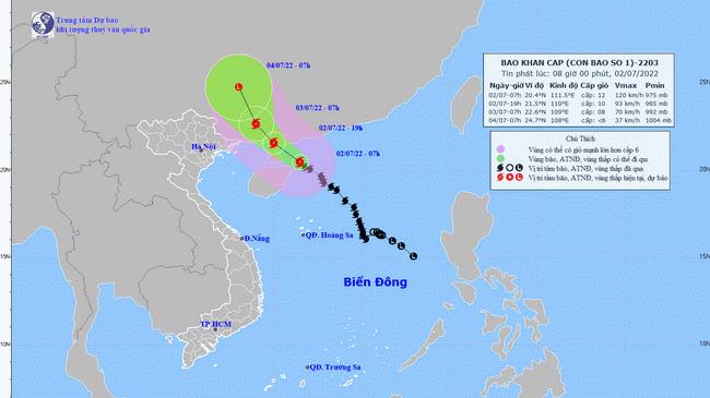 Dự báo Bão số 1 sẽ đi vào đất liền Trung Quốc