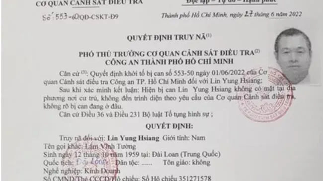 Một người nước ngoài buôn lậu bị công an TPHCM phát lệnh truy nã