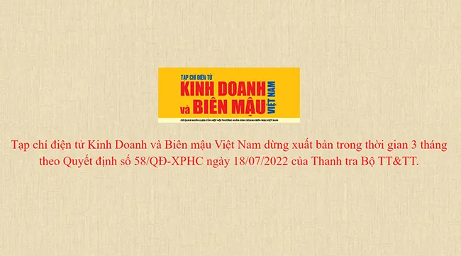 Tạp chí Kinh Doanh Và Biên Mậu bị đình bản 3 tháng