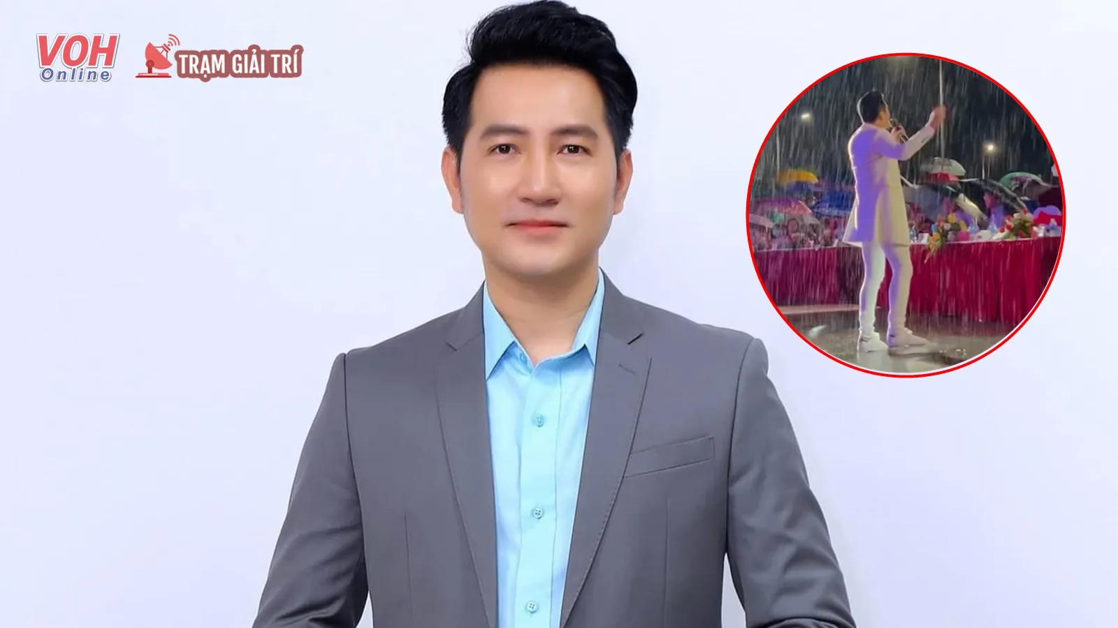 Bất chấp trời mưa, Nguyễn Phi Hùng vẫn nhiệt tình hát tặng khán giả
