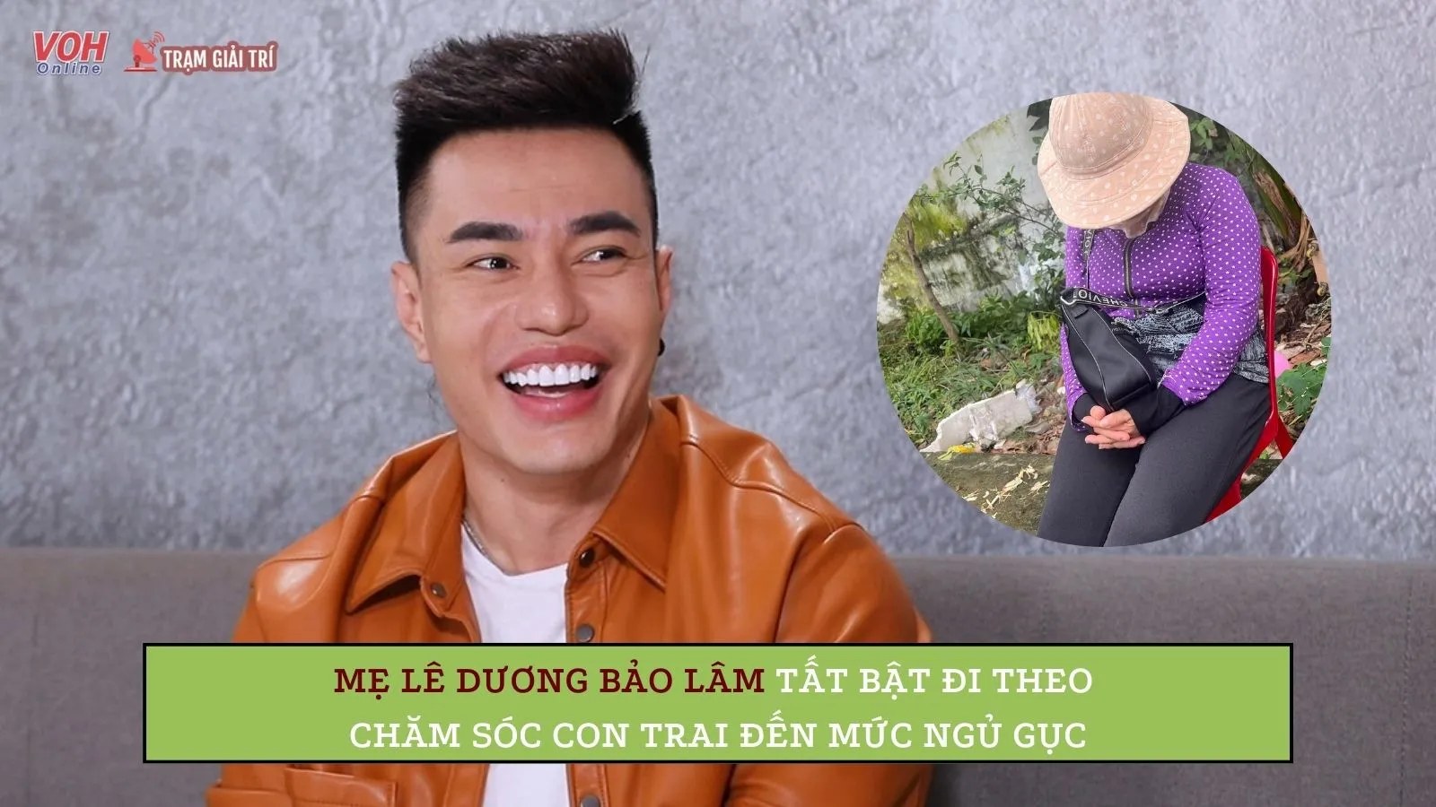 Cảm động hình ảnh mẹ Lê Dương Bảo Lâm tất bật đi theo chăm sóc con trai đến mức ngủ gục