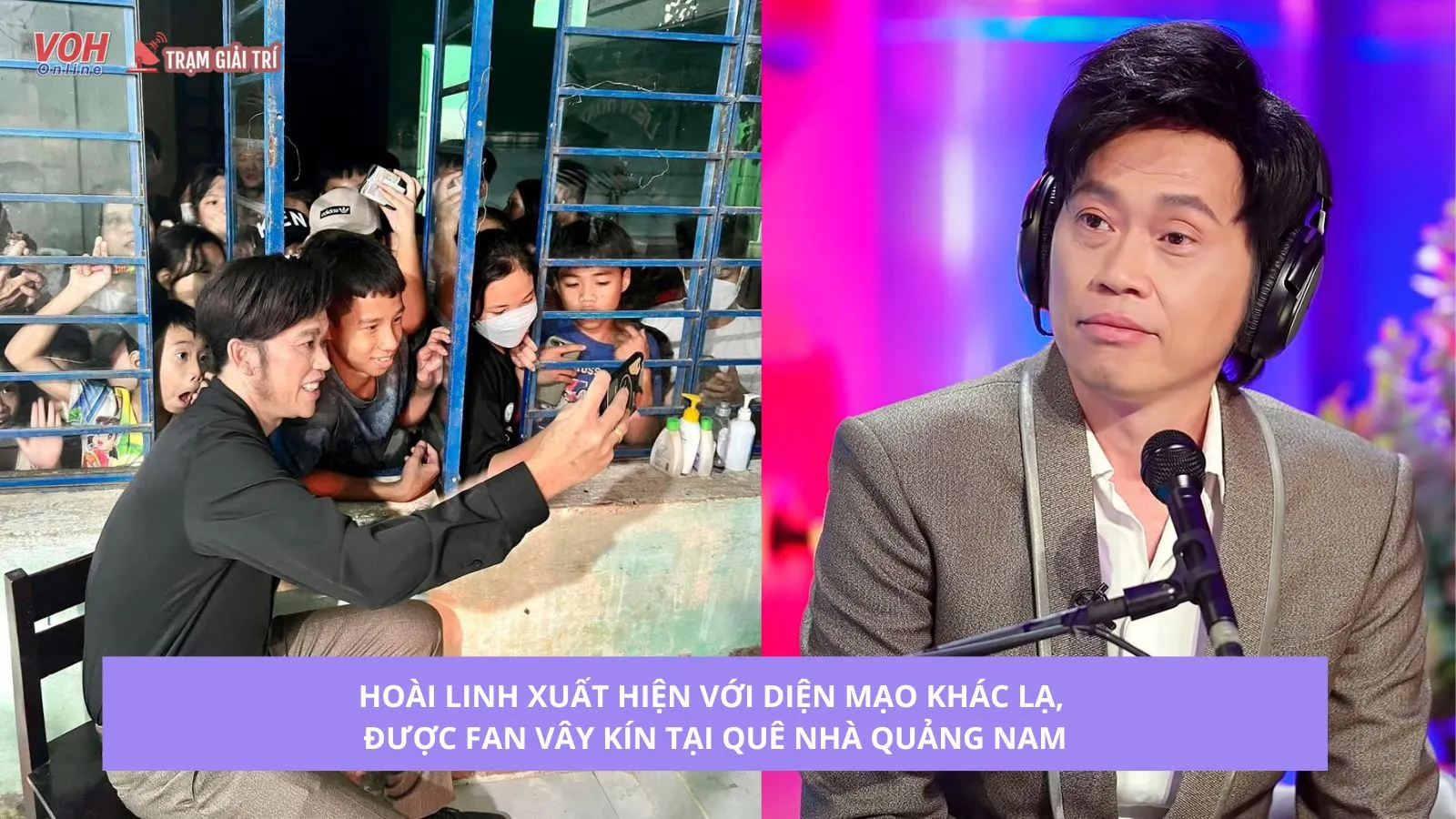 Hoài Linh với diện mạo khác lạ được fan vây kín tại quê nhà Quảng Nam