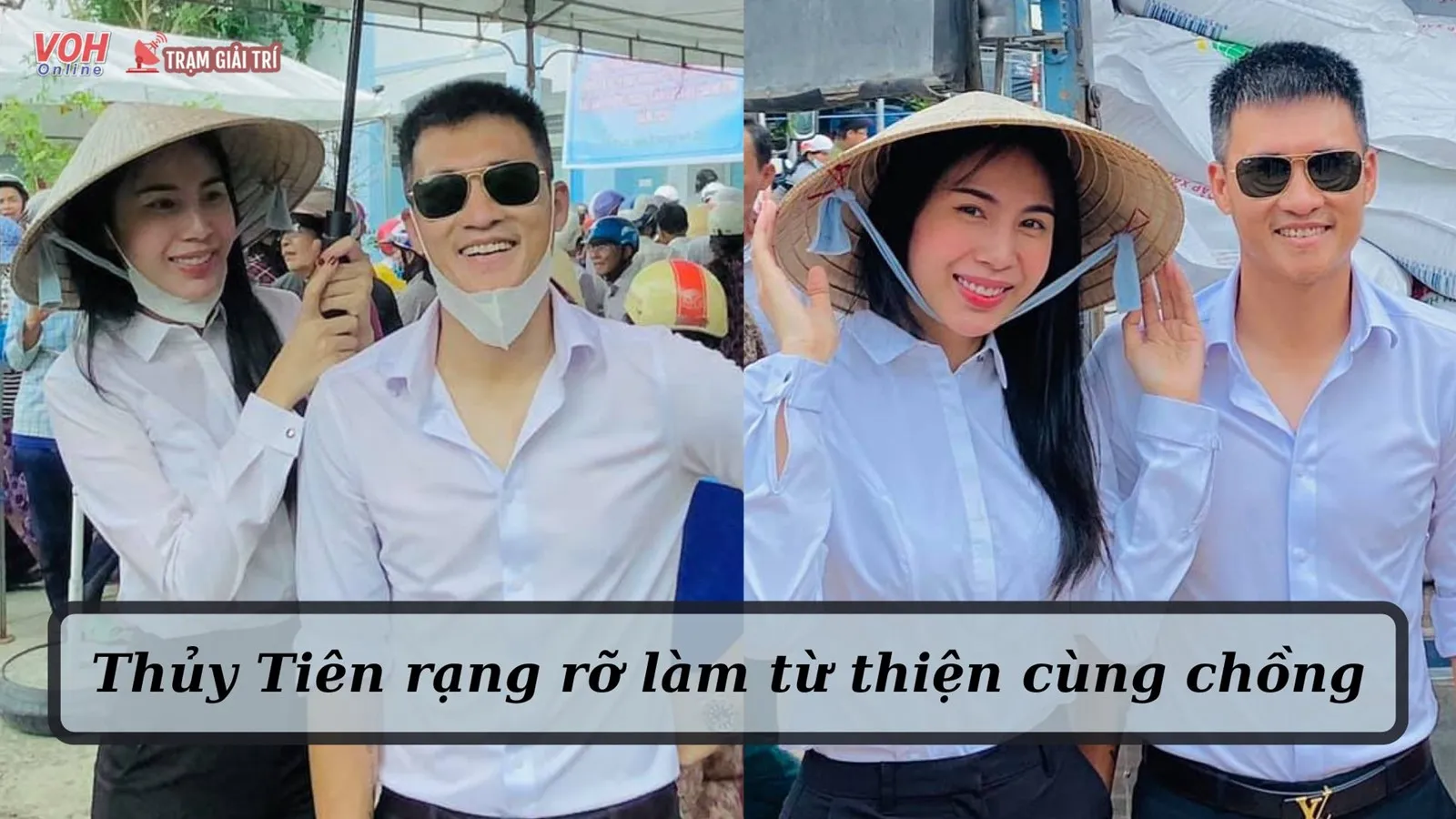 Ca sĩ Thủy Tiên tặng quà từ thiện cho bà con nghèo