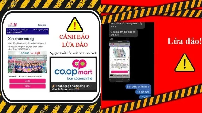 Cảnh báo chiêu lừa đảo trúng thưởng nhận phiếu mua hàng Co.opmart