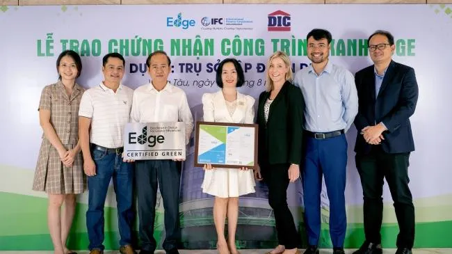 Trụ sở Tập đoàn DIC đạt chứng nhận công trình xanh EDGE