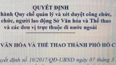 Quy chế quản lý và xét duyệt công chức, viên chức, văn nghệ sĩ khi đi công tác ở nước ngoài