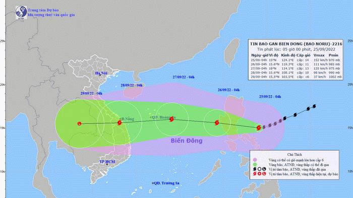 Bão Noru giật cấp 17, sẽ vào Biển Đông trong 24 giờ tới