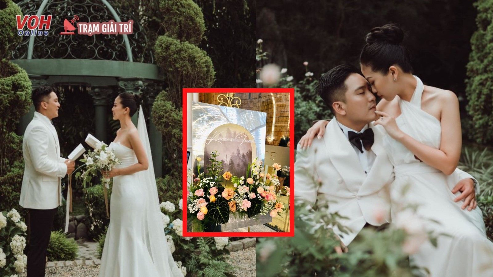 Không gian lễ cưới đẹp ngất ngây của Liêu Hà Trinh và Đăng Khoa