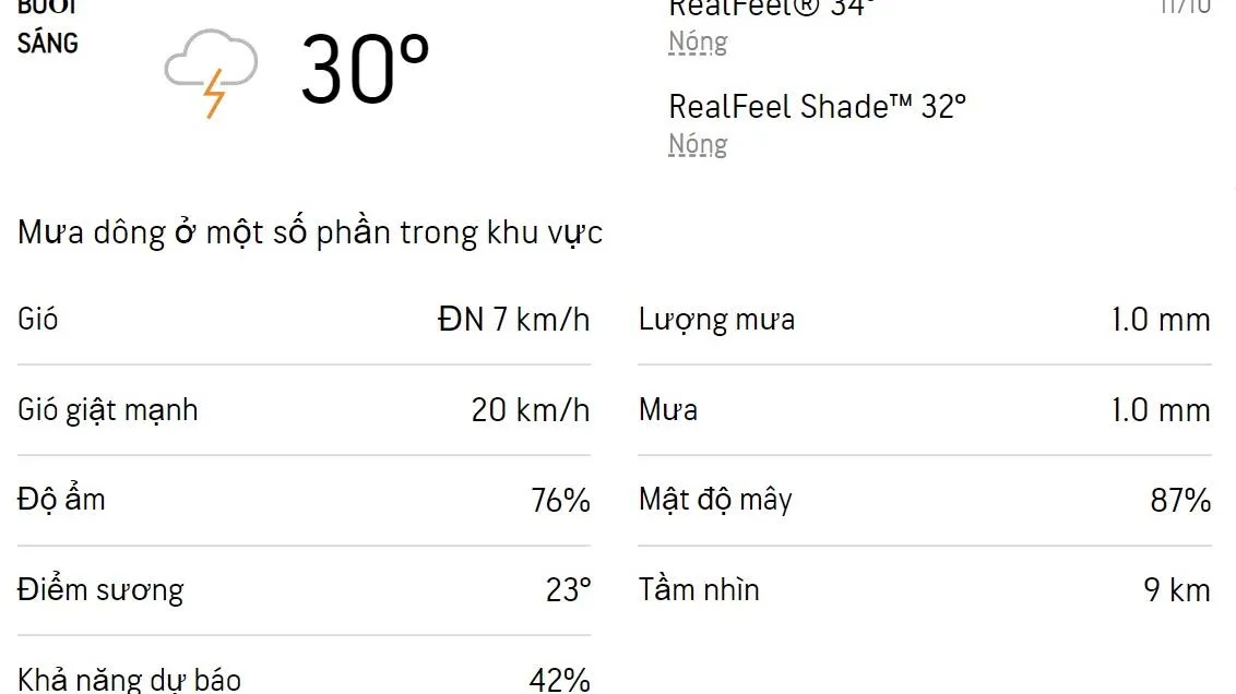 Dự báo thời tiết TPHCM hôm nay 11/10 và ngày mai 12/10/2022: Cả ngày có mưa dông rải rác