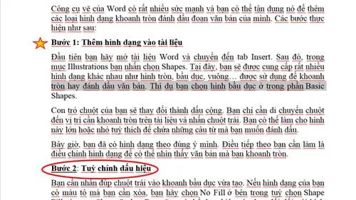 Mẹo đánh dấu làm nổi bật câu, từ trong đoạn văn bản