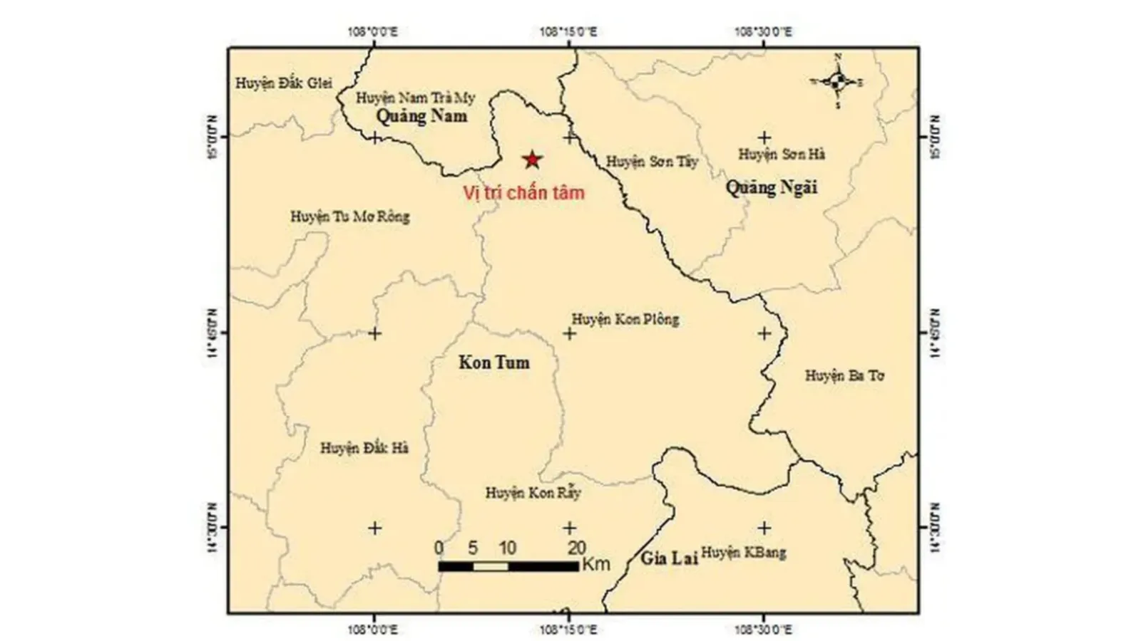 Động đất liên tiếp tại Kon Tum
