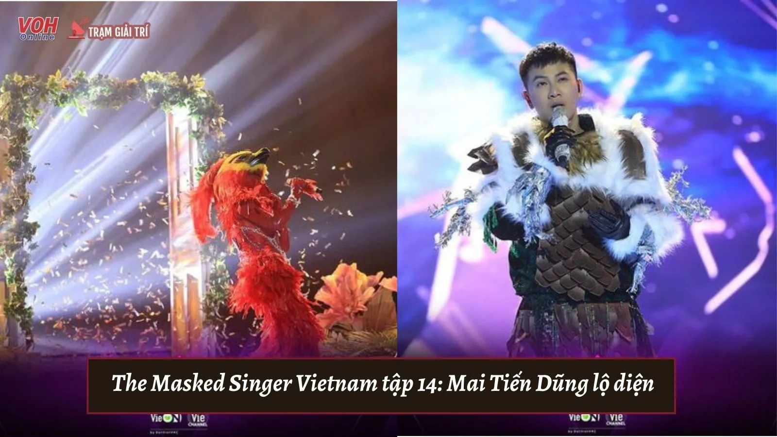 The Masked Singer Vietnam tập 14: Phượng Hoàng Lửa khoe giọng hát ‘khủng’, Mai Tiến Dũng lộ diện