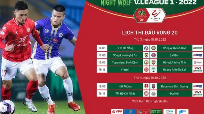 Lịch thi đấu vòng 20 V-League 2022: Kịch tính cuộc đua vô địch và trụ hạng