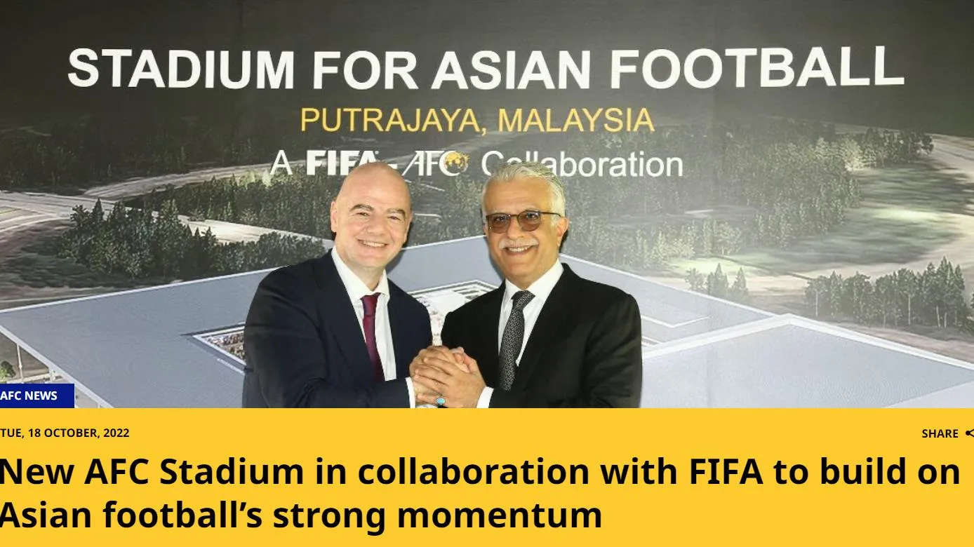 FIFA sẽ cùng AFC xây dựng một SVĐ tại Malaysia