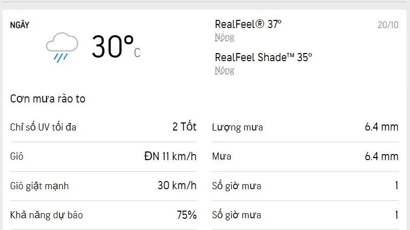 Dự báo thời tiết TPHCM hôm nay 20/10 và ngày mai 21/10/2022: dịu mát, buổi chiều và tối có mưa