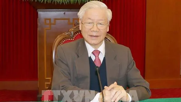 Tổng bí thư Nguyễn Phú Trọng gửi điện mừng Tổng bí thư Tập Cận Bình tái đắc cử