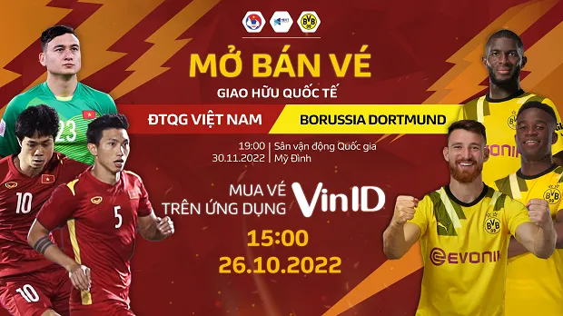 Có 3 mức giá vé trận ĐT Việt Nam đấu Dortmund tại Mỹ Đình