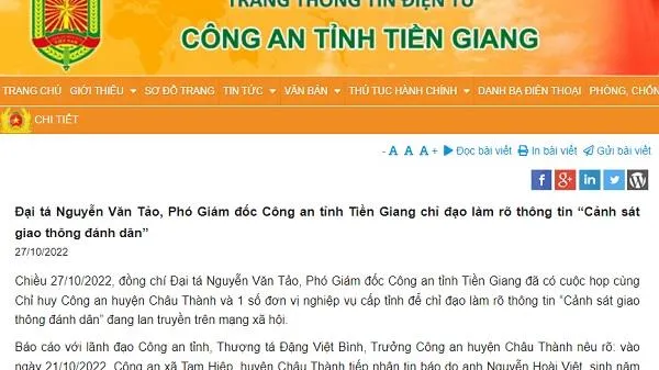Công an Tiền Giang làm rõ tin mẹ tố cảnh sát giao thông đánh con