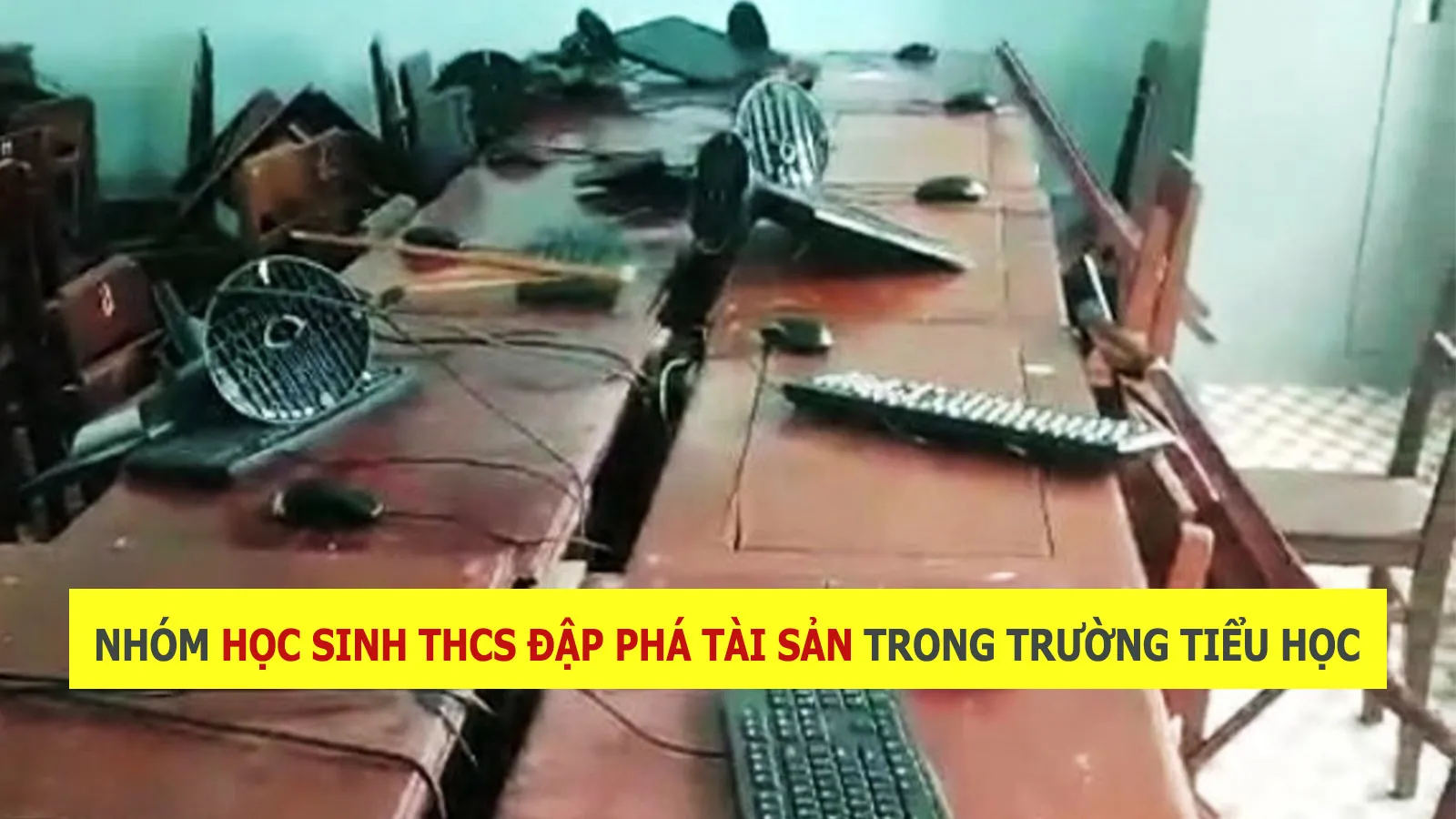 Nhóm học sinh lẻn vào trường tiểu học đập phá nhiều tài sản trong đêm