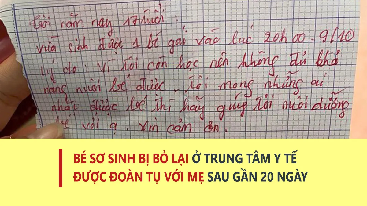 Người mẹ quay lại nhận con sau khi bỏ rơi cháu bé ở trung tâm y tế