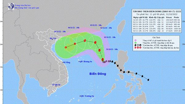 Bão số 7 (Nalgae): Giật cấp 13, có khả năng đổi hướng