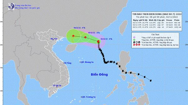 Bão số 7: Gió giảm cấp, sẽ suy yếu thành áp thấp