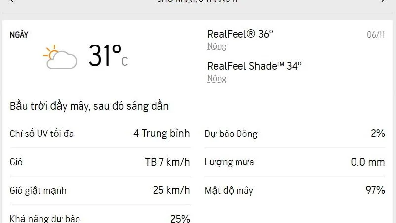 Dự báo thời tiết TPHCM hôm nay 6/11 và ngày mai 7/11/2022: cả ngày dịu nắng, không mưa