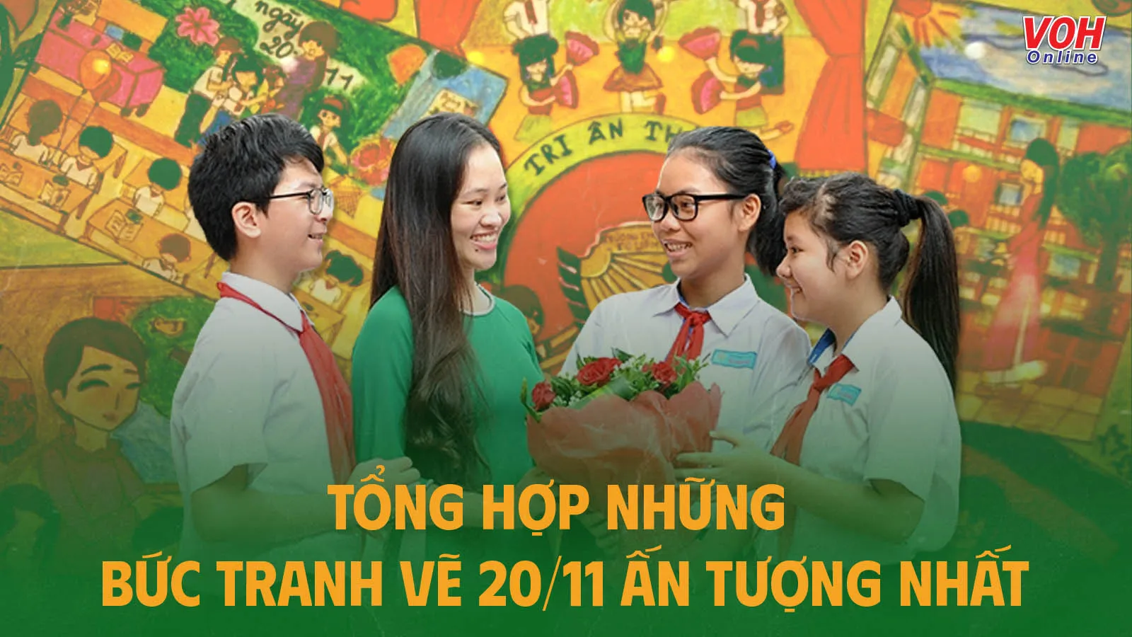 141+ mẫu tranh vẽ 20/11 ấn tượng nhất