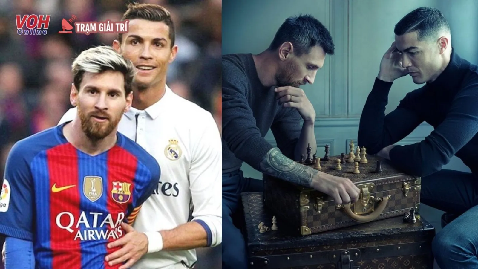 HOT: Messi và Ronaldo bất ngờ cùng chụp ảnh cho thương hiệu thời trang Louis Vuitton