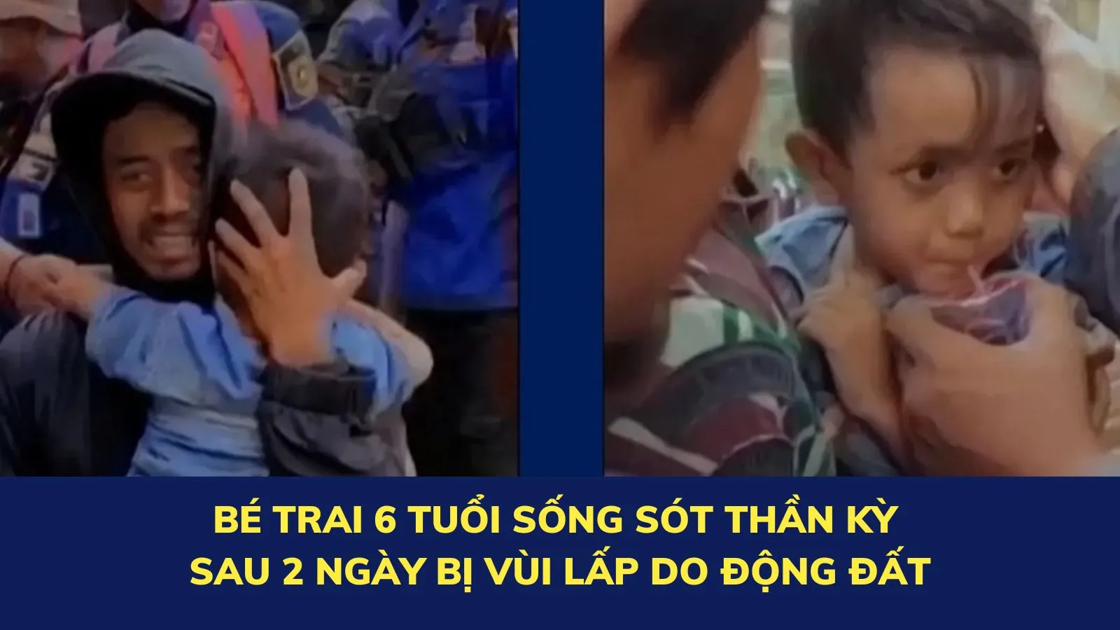 Bé trai 6 tuổi sống sót thần kỳ sau 2 ngày bị vùi lấp do động đất