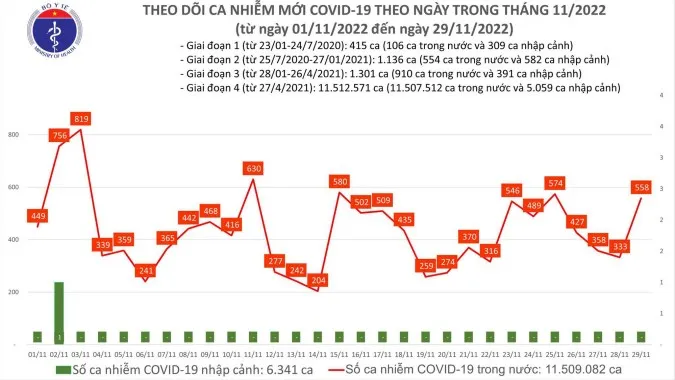 Ngày 29/11: Số ca mắc Covid-19 tăng, 2 ca tử vong tại Tây Ninh