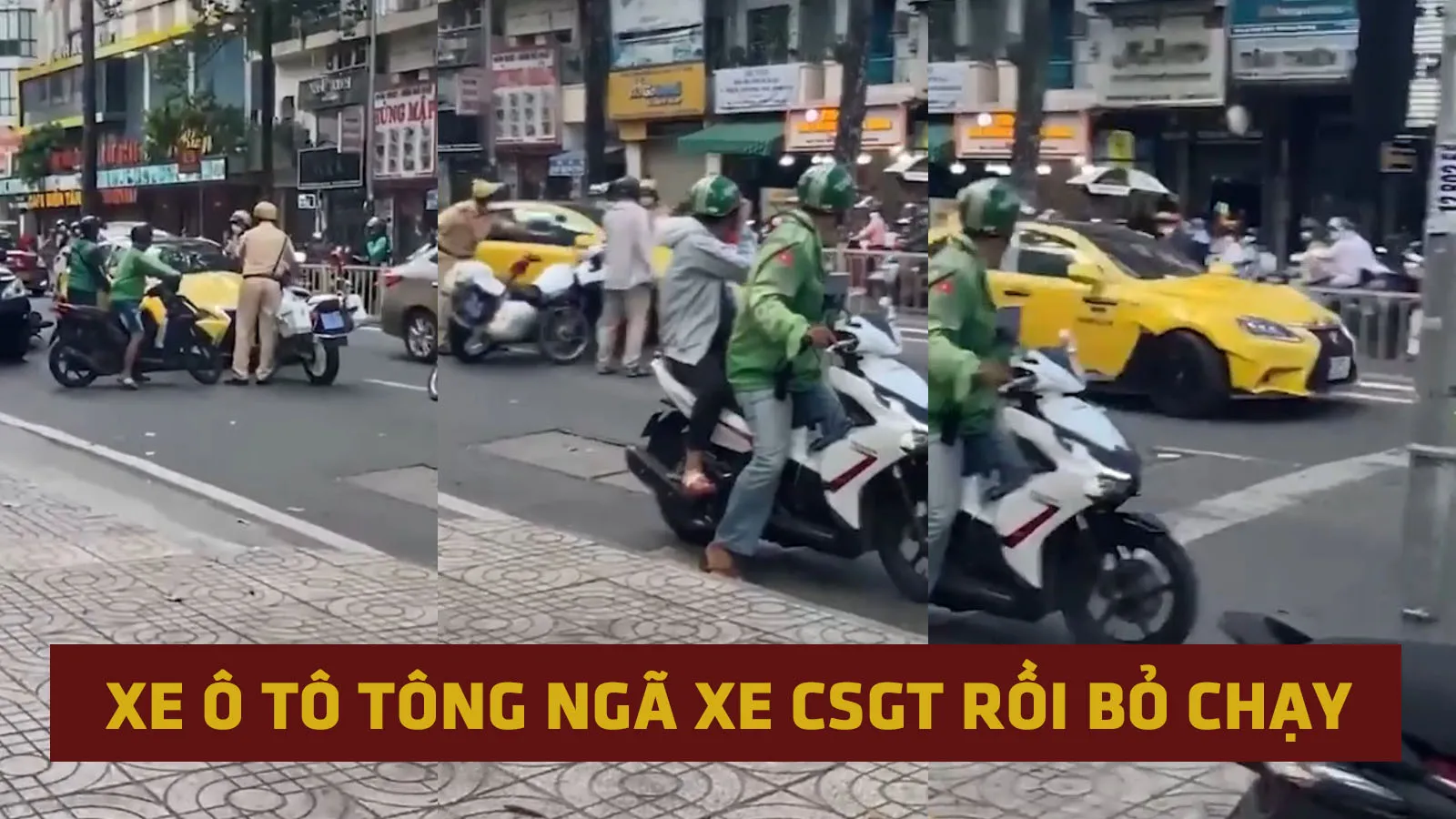 Vụ xe ô tô tông xe CSGT ở Quận 5, tài xế khai con bệnh nên chạy gấp