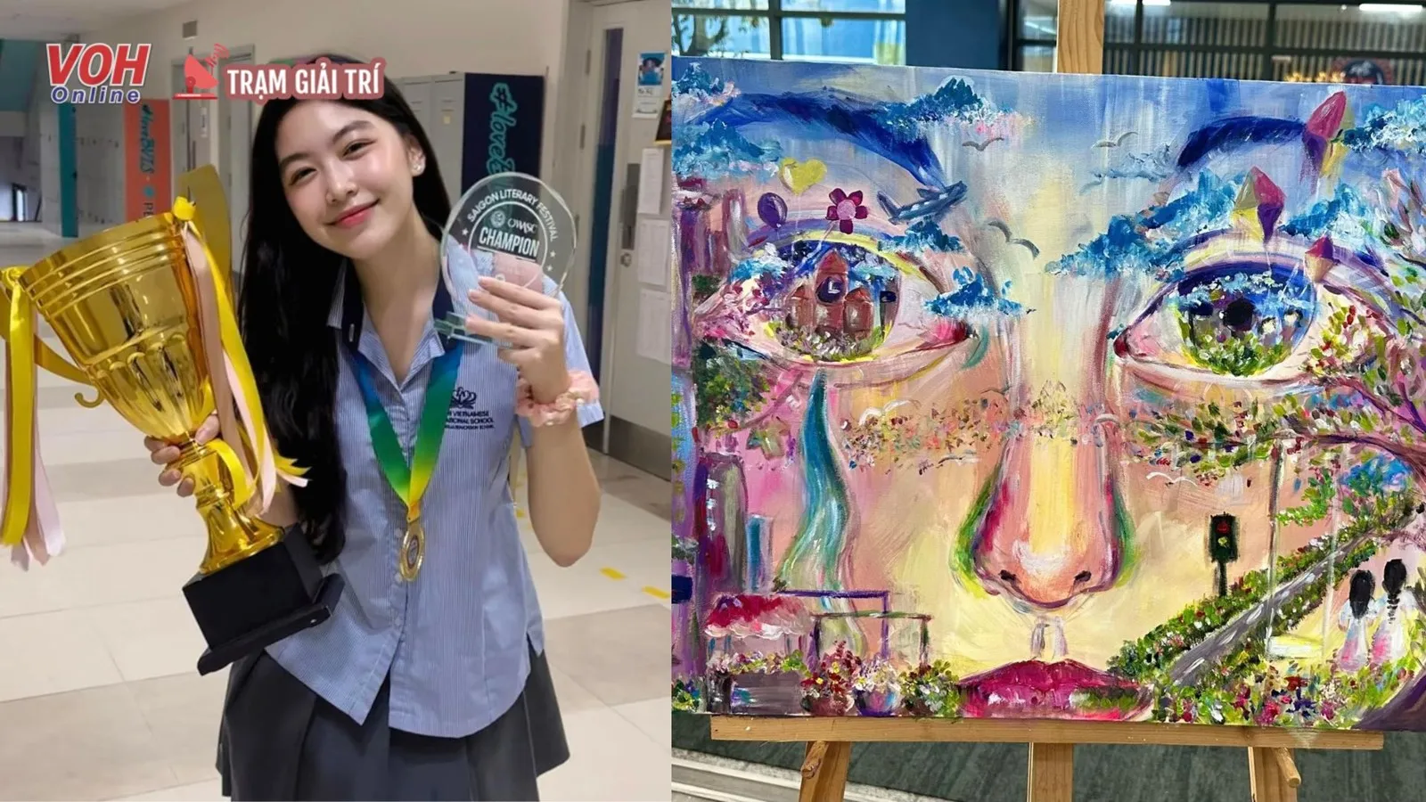 Con gái Lọ Lem của MC Quyền Linh đạt giải nhất cuộc thi vẽ tranh