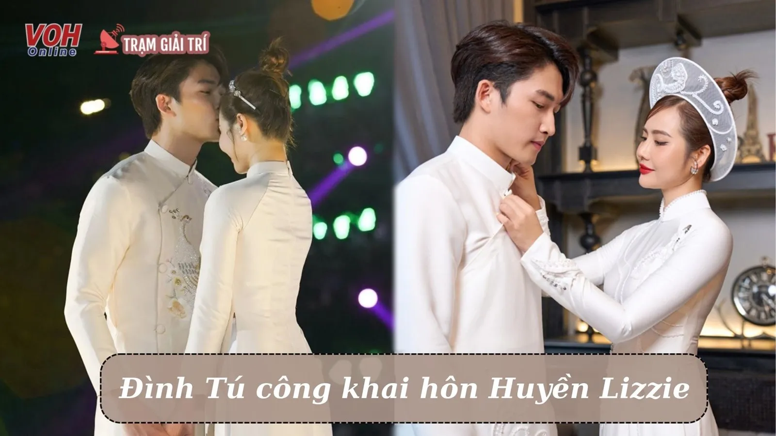 Đình Tú bất ngờ hôn Huyền Lizzie trước hàng trăm khán giả