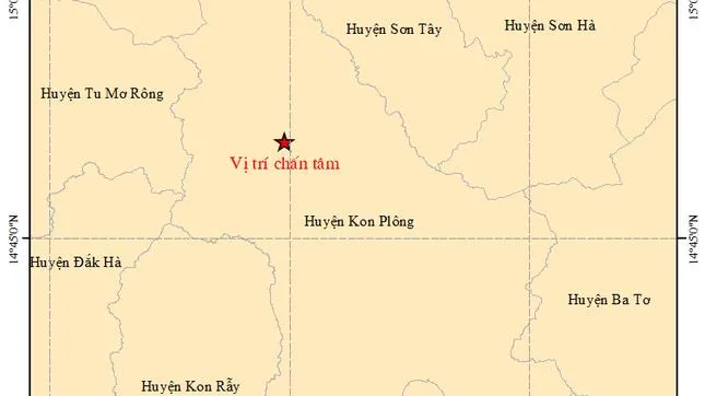 Rạng sáng nay 11/12 đã xảy ra 4 trận động đất tại Kon Tum