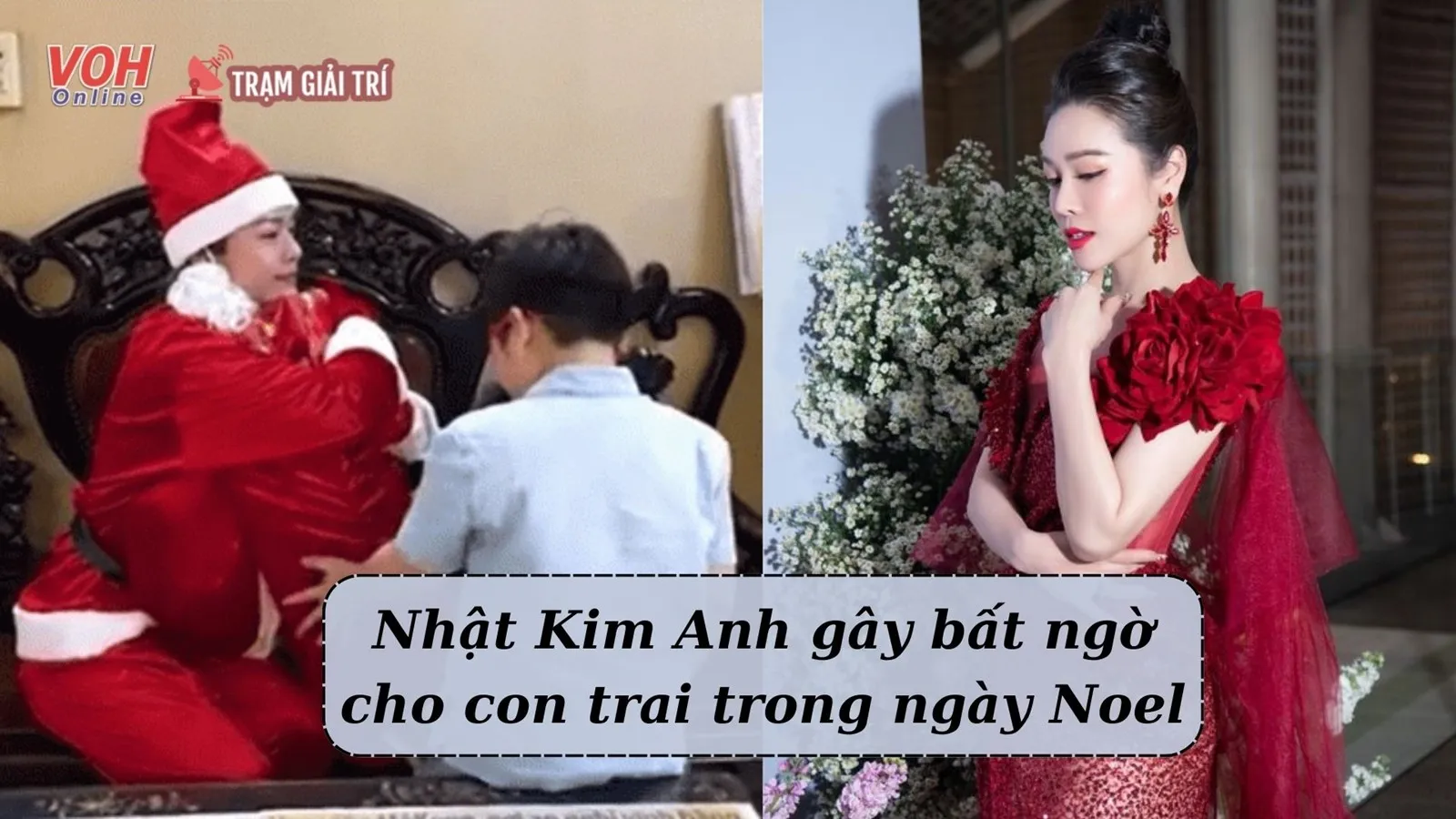 Nhật Kim Anh hóa trang thành ông già Noel tặng quà cho con trai, xưng hô ngọt ngào với chồng cũ