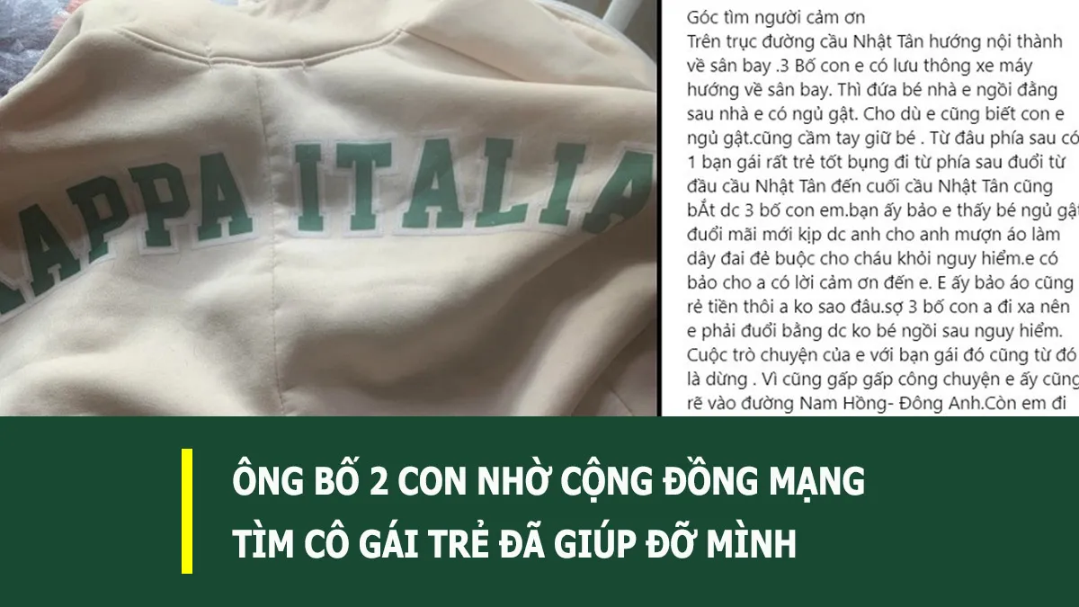 Phát hiện em bé ngủ gật trên xe máy, cô gái trẻ có hành động ấm lòng