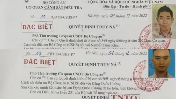 Bộ Công an truy nã 2 kẻ cầm đầu đường dây đánh bạc 30.000 tỷ đồng