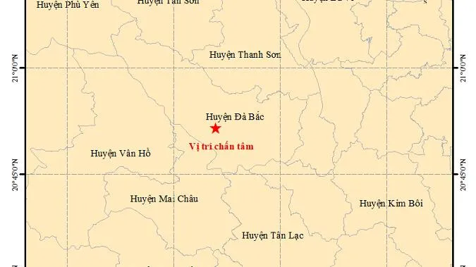 Huyện Đà Bắc (tỉnh Hòa Bình) lại xảy ra động đất