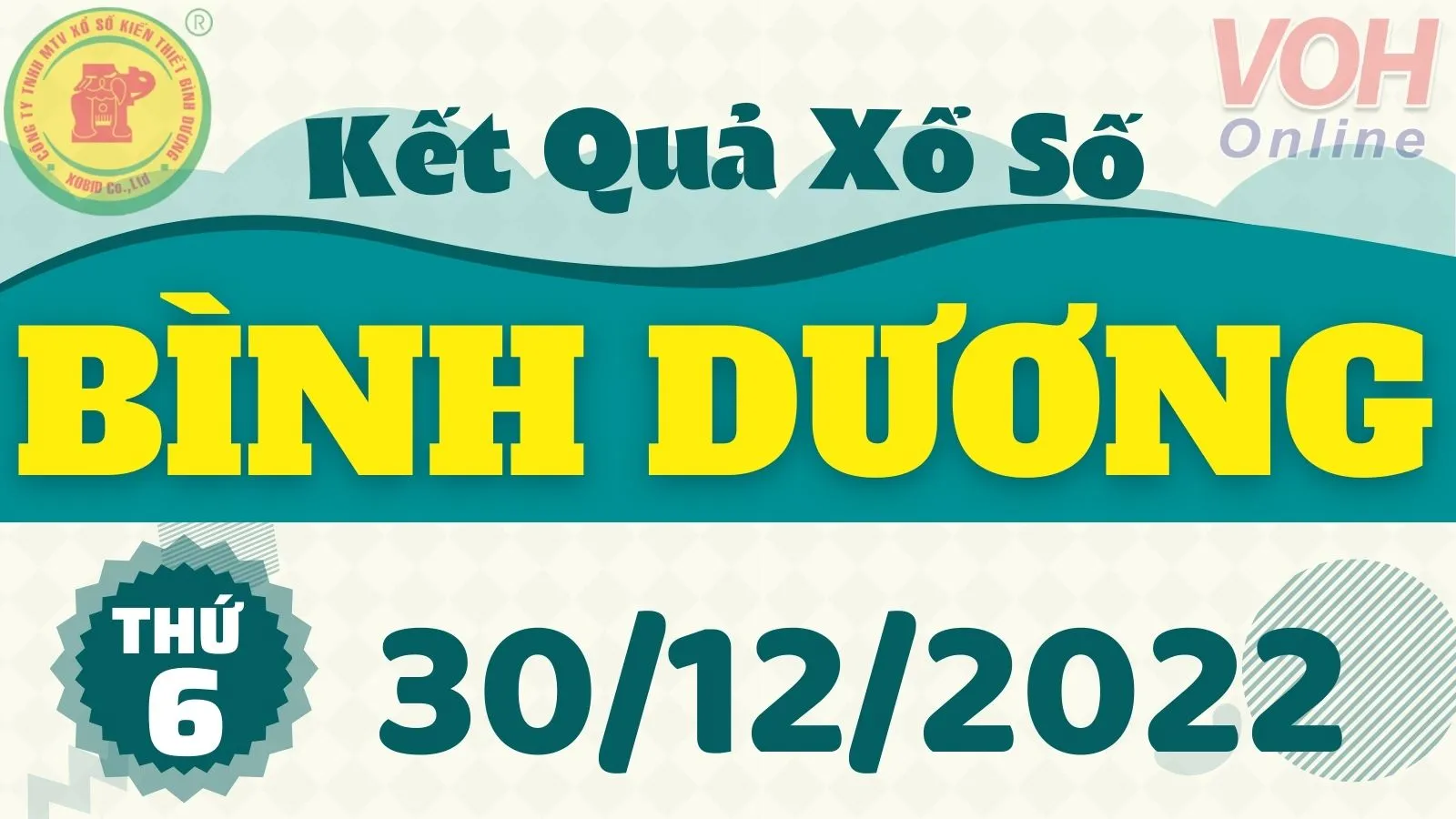 XSBD 30/12 - Kết quả xổ số Bình Dương hôm nay thứ 6 ngày 30/12/2022
