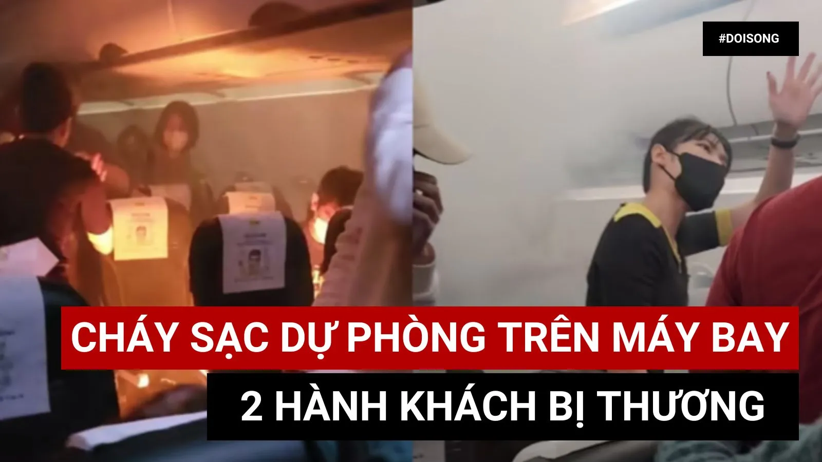 Sạc dự phòng bốc cháy trên máy bay khiến 2 hành khách bị thương