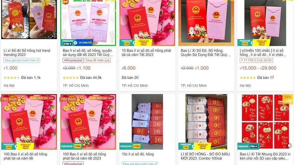 In ấn, mua bán, sử dụng bao lì xì in hình sổ đỏ, sổ hồng – có thể bị truy cứu trách nhiệm hình sự