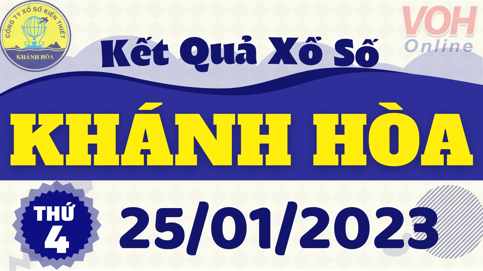 XSKH 25/1 - Kết quả xổ số Khánh Hòa hôm nay thứ 4 ngày 25/1/2023