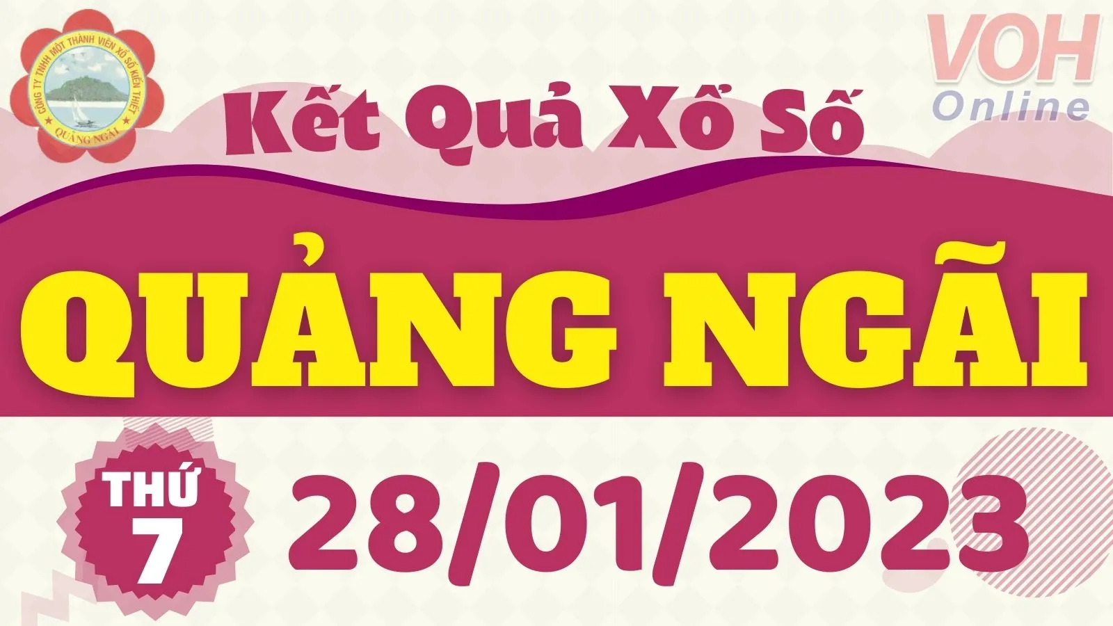 XSQNG 28/1 - Kết quả xổ số Quảng Ngãi hôm nay thứ 7 ngày 28/1/2023