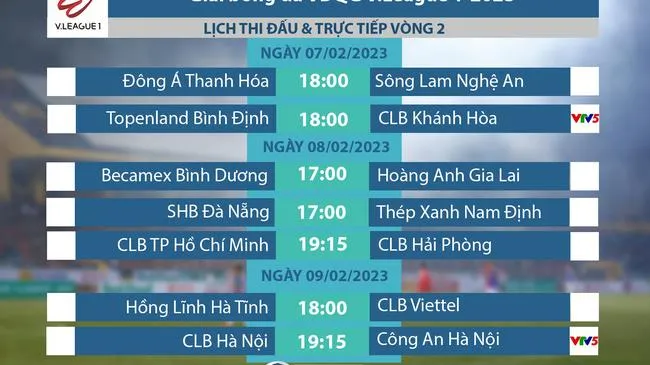 Lịch thi đấu vòng 2 V-League 2023: Tâm điểm Hà Nội vs CAHN