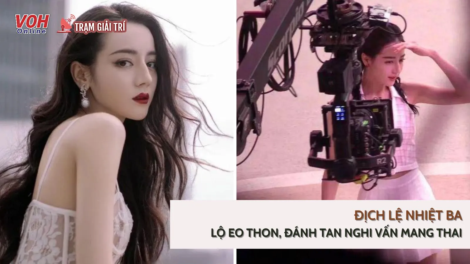 Địch Lệ Nhiệt Ba lộ eo thon, đánh tan nghi vấn mang thai