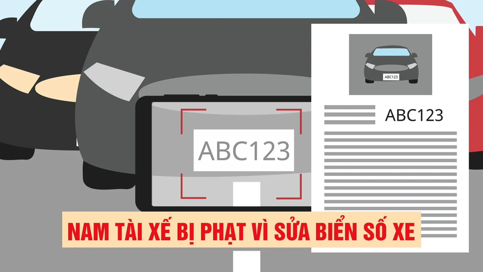 Phạt 6 triệu đồng tài xế dùng băng dính sửa biển số xe